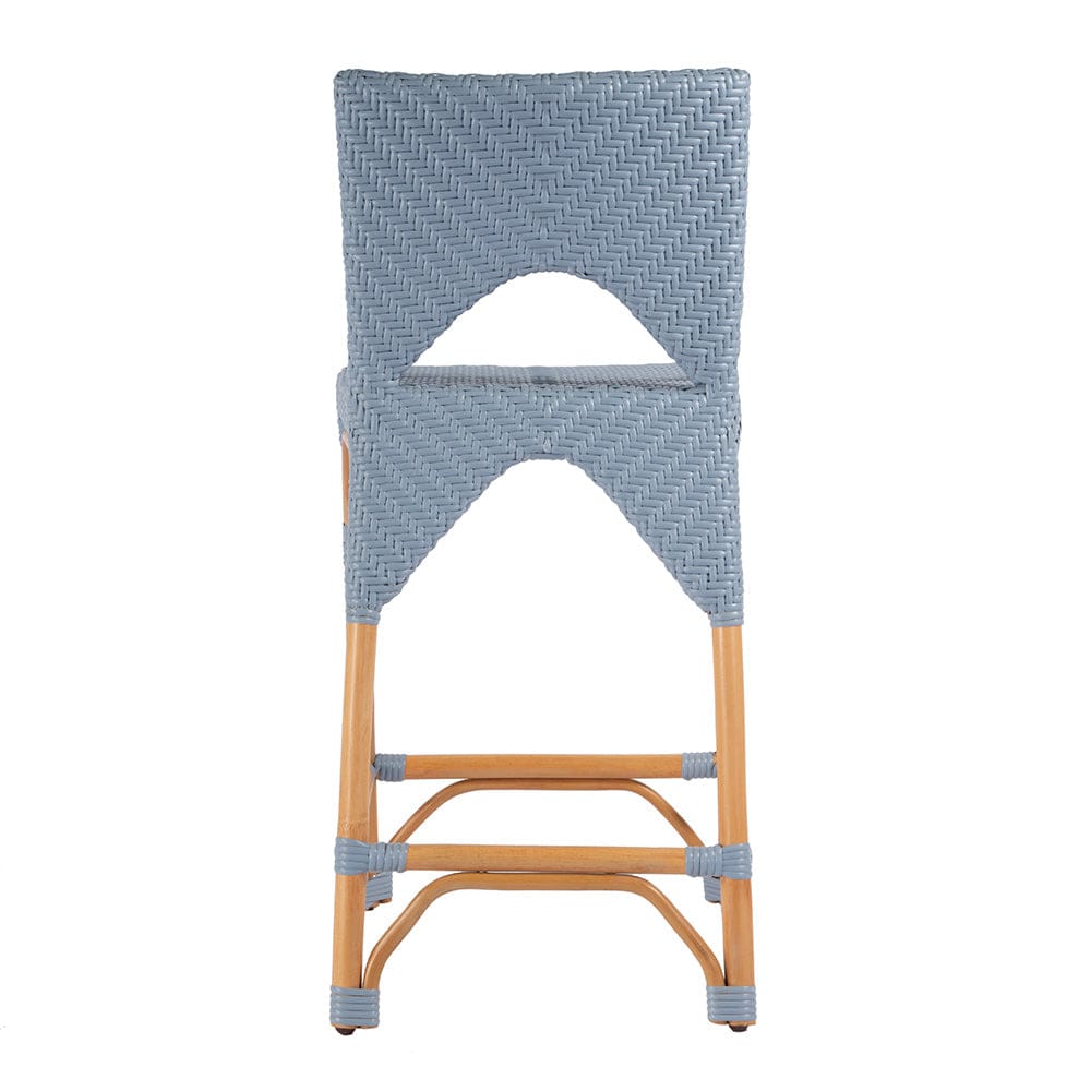 Butler Specialty Company - Creanly 25.25 in. Seat Height Rectangular Rattan Counter Stool w Back, Baby Blue - 5603341 View 4