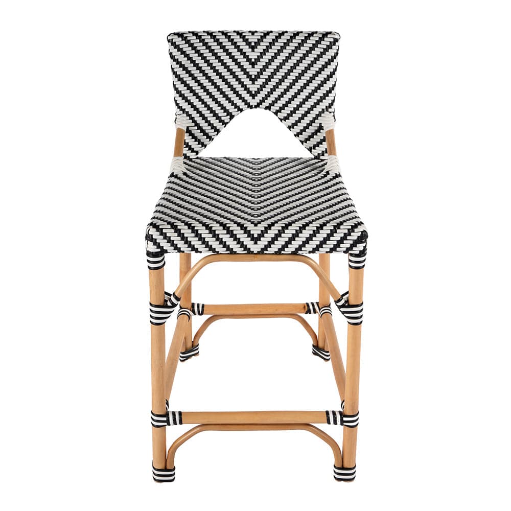 Butler Specialty Company - Creanly 25.25 in. Seat Height Rectangular  Rattan Counter Stool w Back, Black - 5603295 View 2