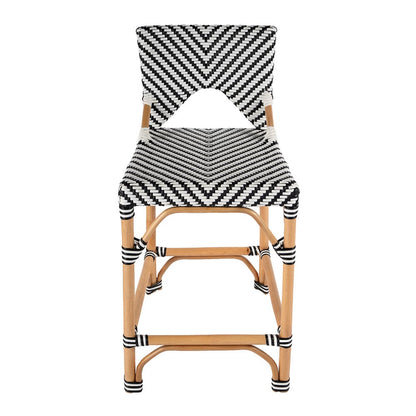 Butler Specialty Company - Creanly 25.25 in. Seat Height Rectangular  Rattan Counter Stool w Back, Black - 5603295 View 2