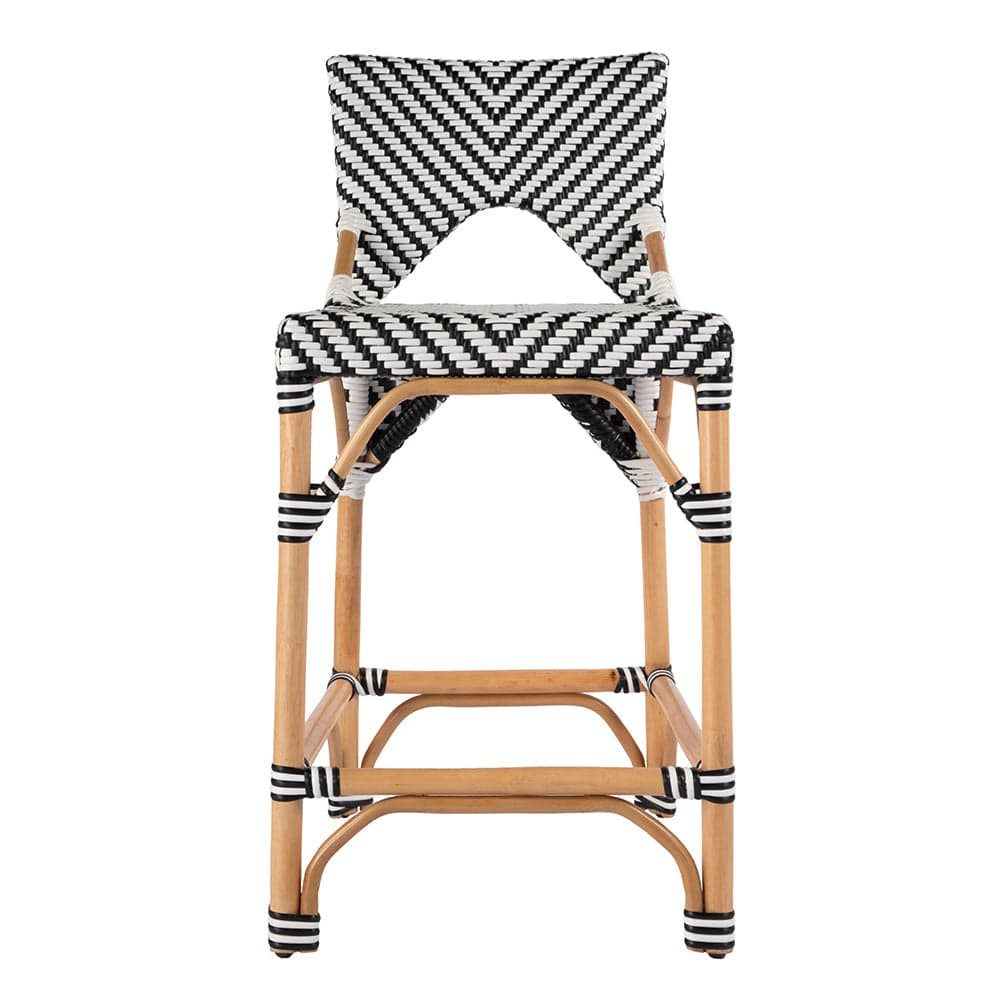 Butler Specialty Company - Creanly 25.25 in. Seat Height Rectangular  Rattan Counter Stool w Back, Black - 5603295 View 3