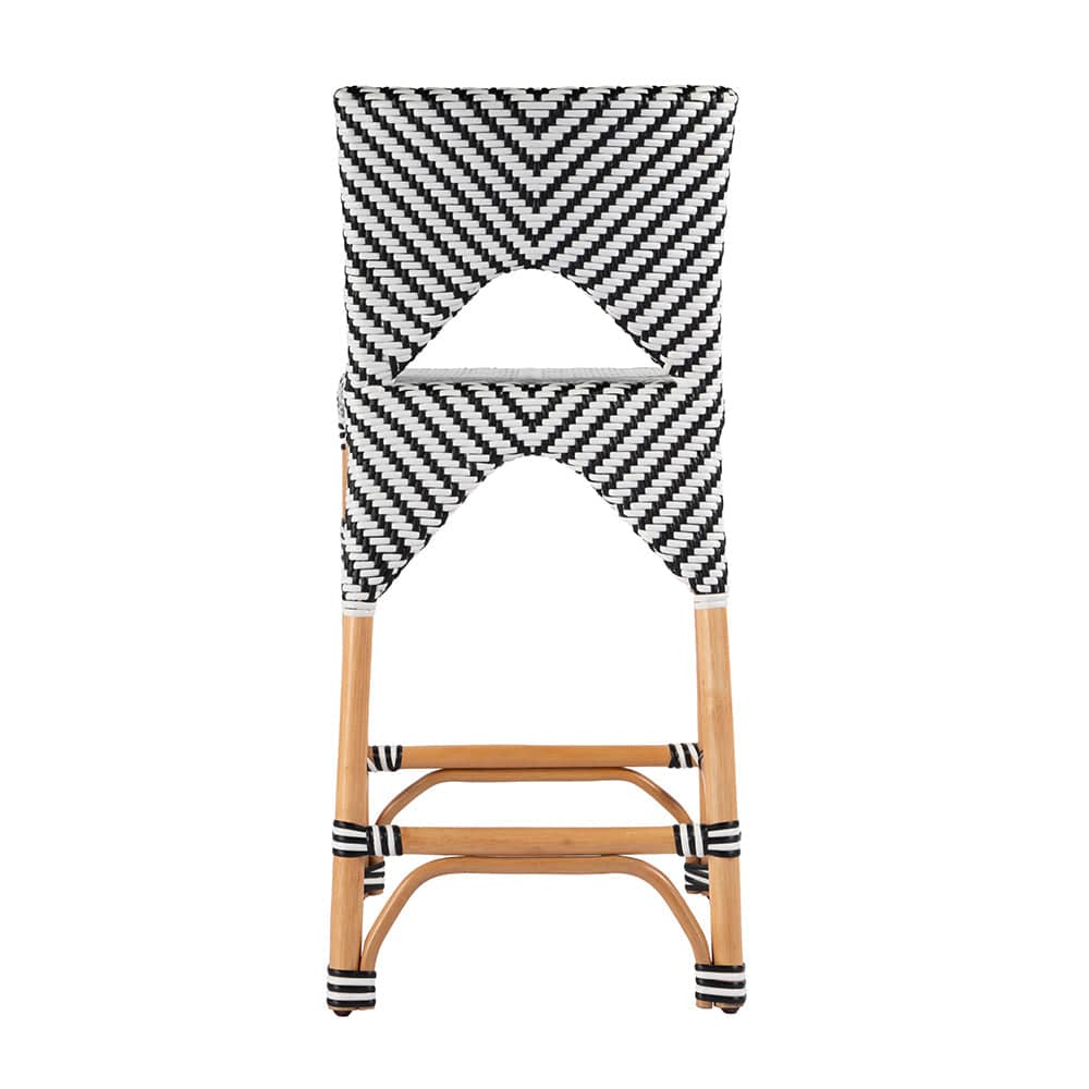 Butler Specialty Company - Creanly 25.25 in. Seat Height Rectangular  Rattan Counter Stool w Back, Black - 5603295 View 4