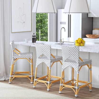 Butler Specialty Company - Creanly 25 in. Seat Height Rattan Counter Height Stool with Back & Footrest, Gray - 5603423_CLOSEOUT view 7