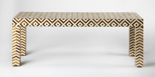 Butler Specialty Company - Crispin Wood & Bone Inlay 48"W Bench, Light Brown - 4498338