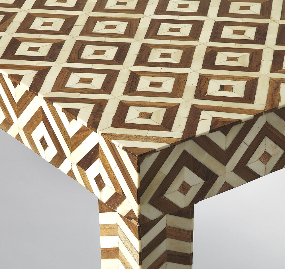 Butler Specialty Company - Crispin Wood & Bone Inlay 48"W Bench, Light Brown - 4498338