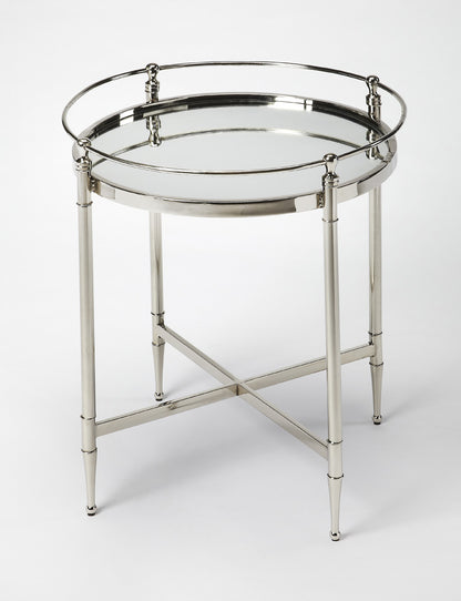 Butler Specialty Company - Crosby Metal & Mirrored Side Table, Silver - 3939140