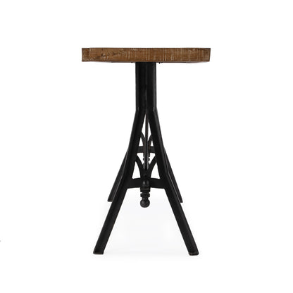 Butler Specialty Company - Croyden 56 in. W Rectangular Wood & Iron Industrial Chic Trestle Console Table, Medium Brown - 5684330_CLOSEOUT