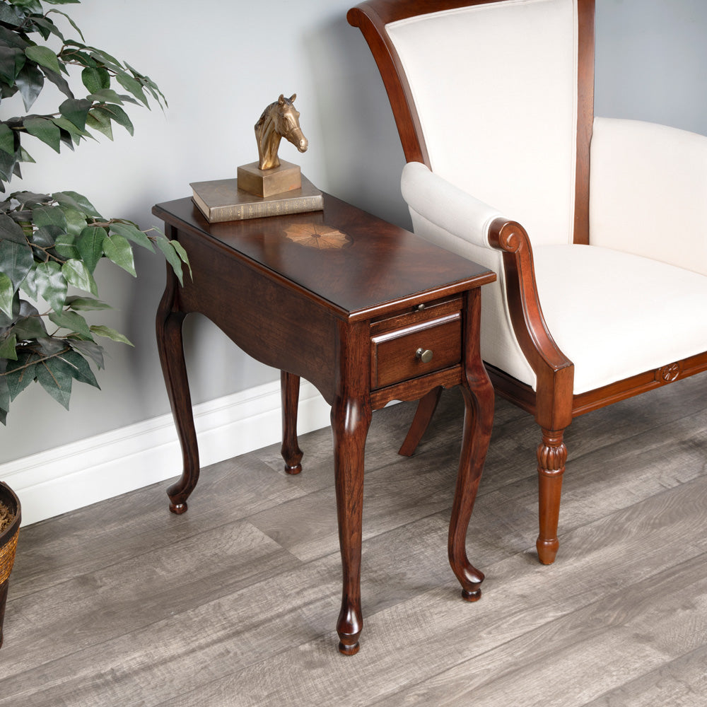 Butler Specialty Company - Croydon 11.5 in. W Rectangular Wood 1 Drawer with Pullout Side Table, Dark Brown - 3743024