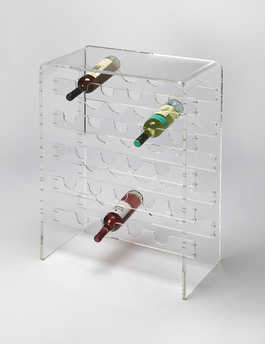Butler Specialty Company - Crystal Clear - Crystal 34 in. H x 24 in. W Rectangular Acrylic Wine Rack, Clear - 3614335_CLOSEOUT