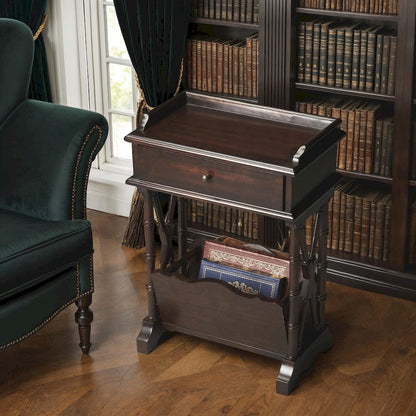 Butler Specialty Company - Cummings 15 in. W Round Wood 1 Drawer End Table, Black - 999234 view 3