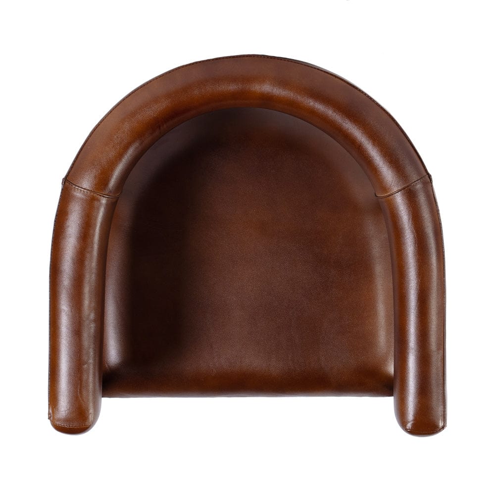Butler Specialty Company - Dallas 19.5 in. Seat Height Leather and Iron Cushioned Dining Chair w Arms, Medium Brown - 5916344 View 4