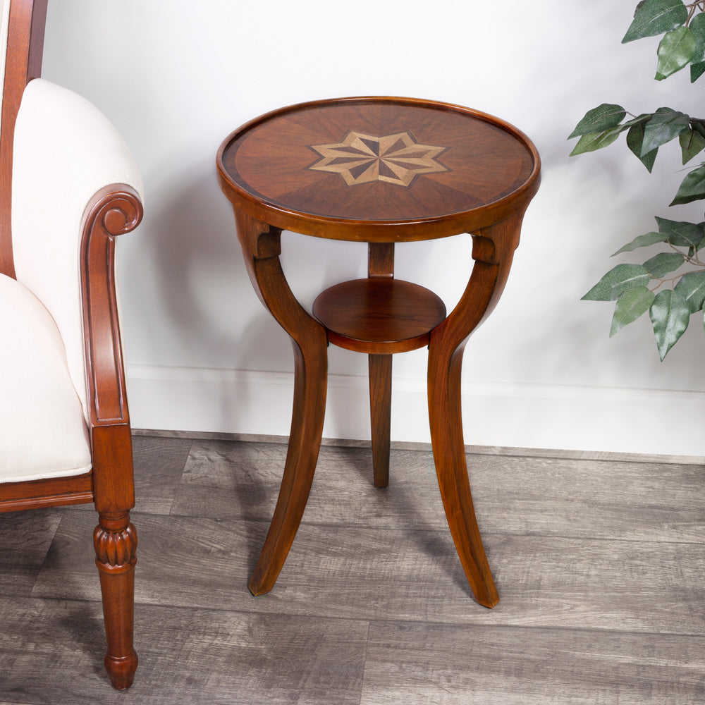 Butler Specialty Company - Dalton 15.75 in. W Round Wood Side Table, Medium Brown - 1328101