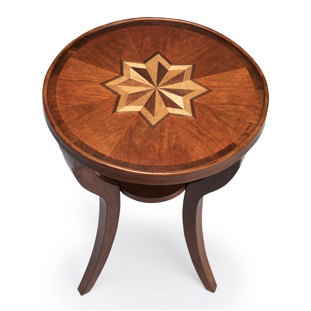 Butler Specialty Company - Dalton 15.75 in. W Round Wood Side Table, Medium Brown - 1328101