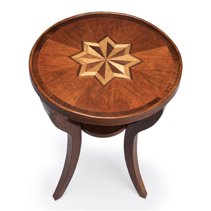 Butler Specialty Company - Dalton 15.75 in. W Round Wood Side Table, Medium Brown - 1328101