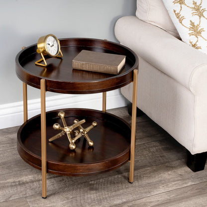 Butler Specialty Company - Damirra Wood & Metal Side Table, Dark Brown - 5454140 view 7
