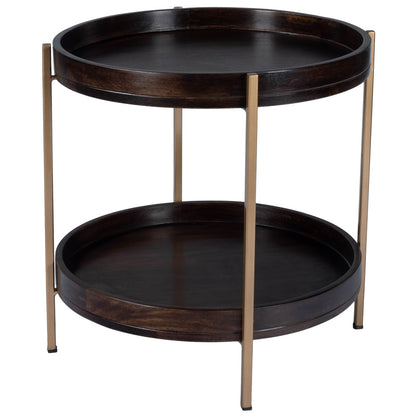 Butler Specialty Company - Damirra Wood & Metal Side Table, Dark Brown - 5454140
