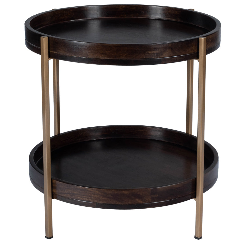 Butler Specialty Company - Damirra Wood & Metal Side Table, Dark Brown - 5454140