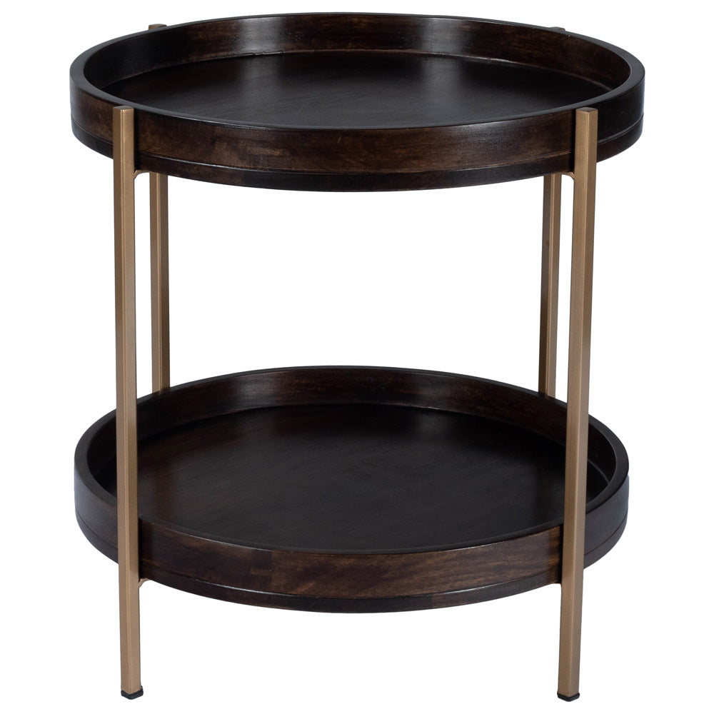 Butler Specialty Company - Damirra Wood & Metal Side Table, Dark Brown - 5454140