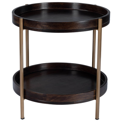 Butler Specialty Company - Damirra Wood & Metal Side Table, Dark Brown - 5454140