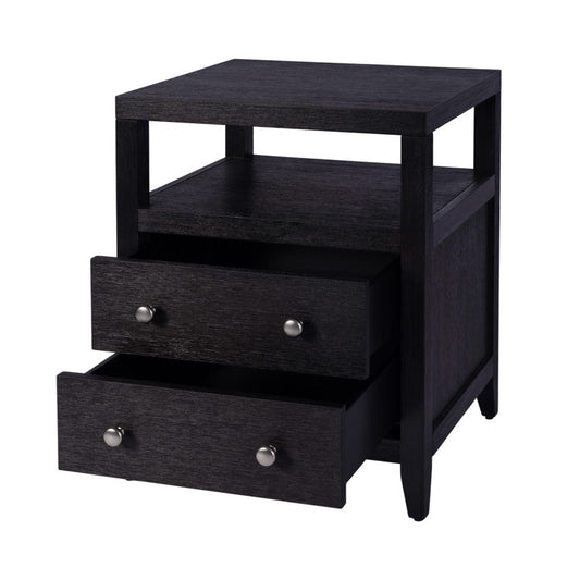 Butler Specialty Company - Dana 21 in. W Rectangular Wood 2 Drawer Narrow Nightstand w Top Open Shelf, Coffee - 6259451 view 2