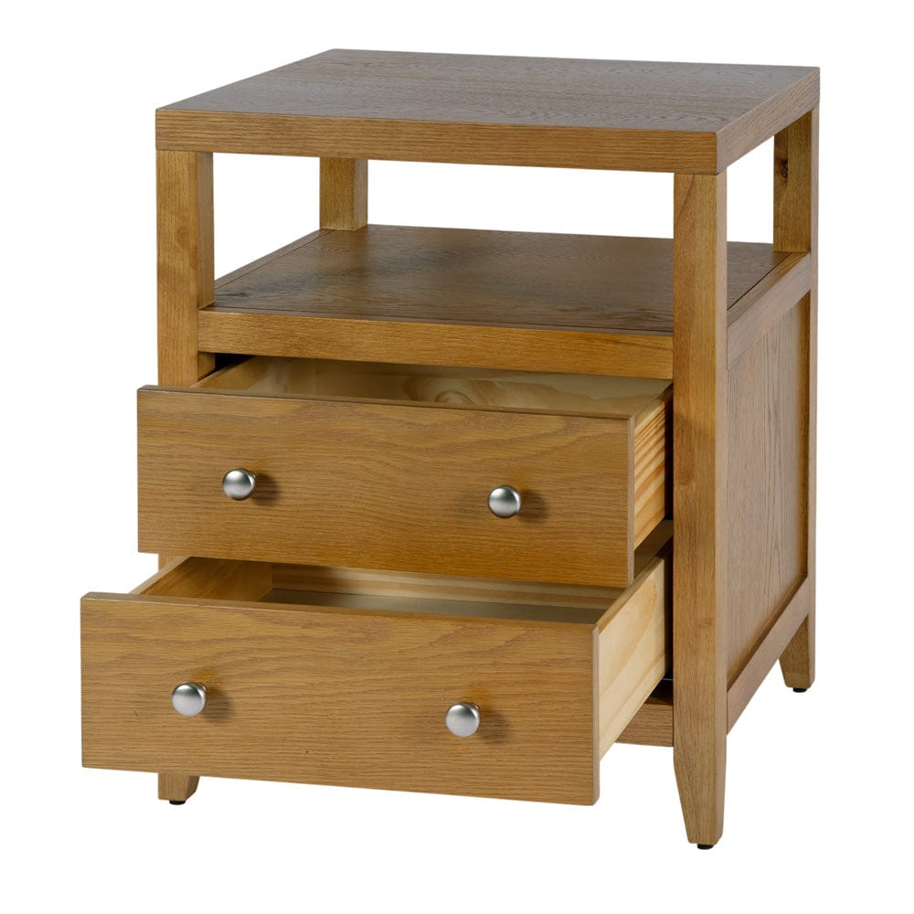 Butler Specialty Company - Dana 21 in. W Rectangular Wood 2 Drawer Narrow Nightstand w Top Open Shelf, Natural - 6259452 view 2