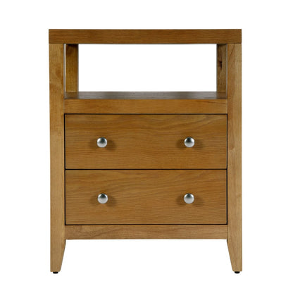 Butler Specialty Company - Dana 21 in. W Rectangular Wood 2 Drawer Narrow Nightstand w Top Open Shelf, Natural - 6259452 view 3