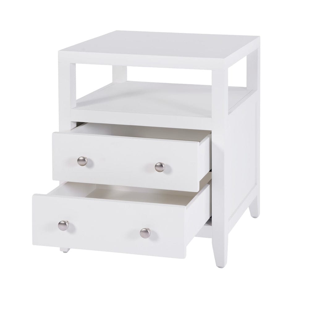 Butler Specialty Company - Dana 21 in. W Rectangular Wood 2 Drawer Narrow Nightstand w Top Open Shelf, White - 6259304 view 3