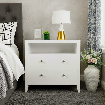 Butler Specialty Company - Dana 28 in. W Rectangular Wood 2 Drawer Nightstand w Top Shelf, White - 6258304 view 5