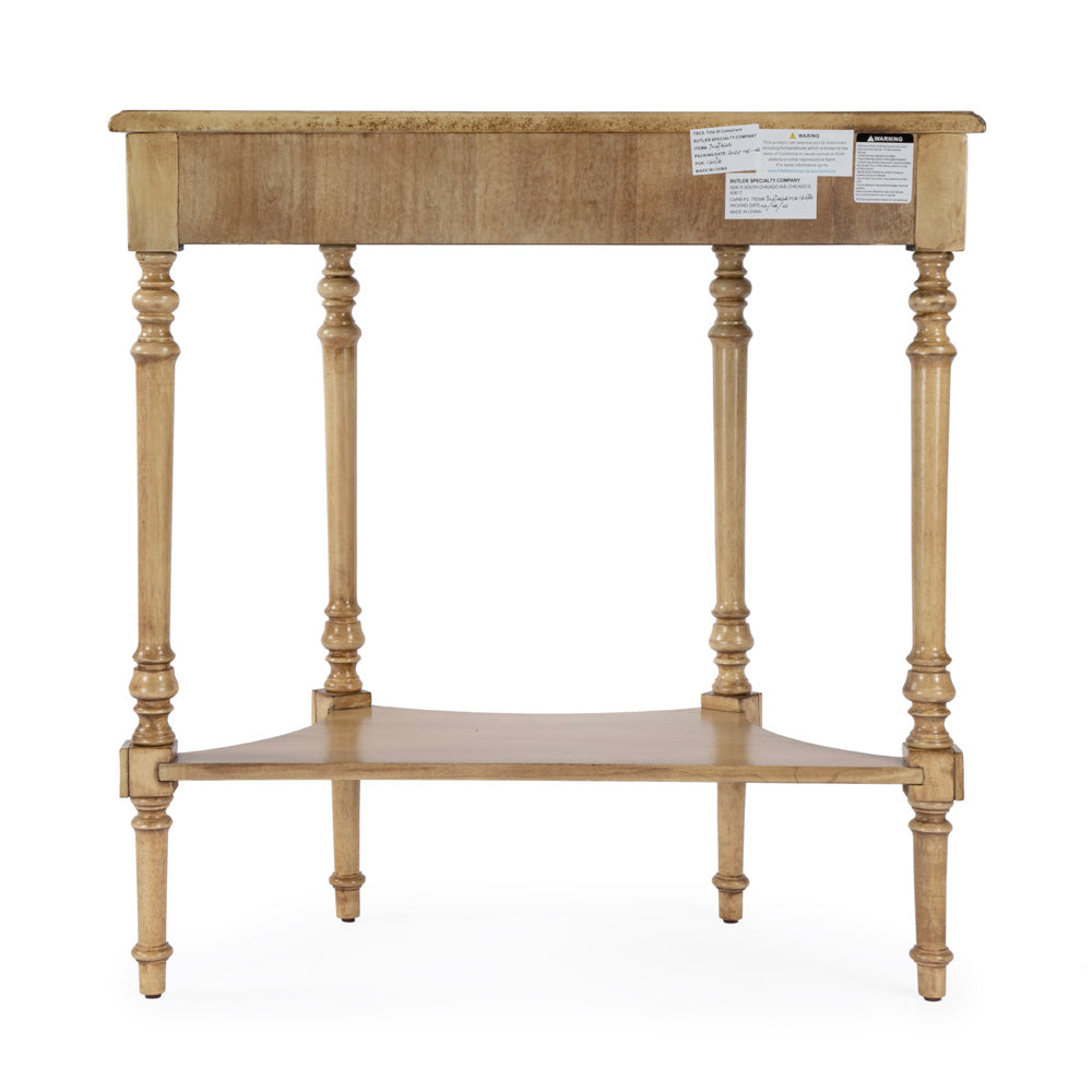 Butler Specialty Company - Danelle 30 in. W Demilune Wood Console Table with Lower Shelf, Beige - 7027424