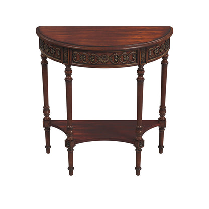 Butler Specialty Company - Danelle 30 in. W Demilune Wood Console Table with Lower Shelf, Dark Brown - 7027024