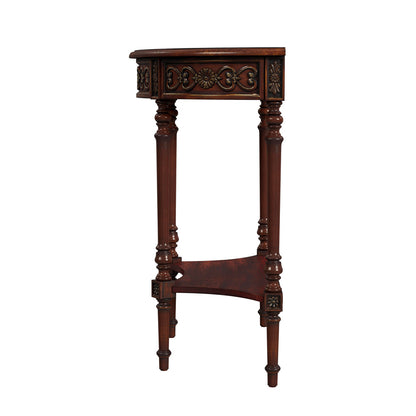 Butler Specialty Company - Danelle 30 in. W Demilune Wood Console Table with Lower Shelf, Dark Brown - 7027024