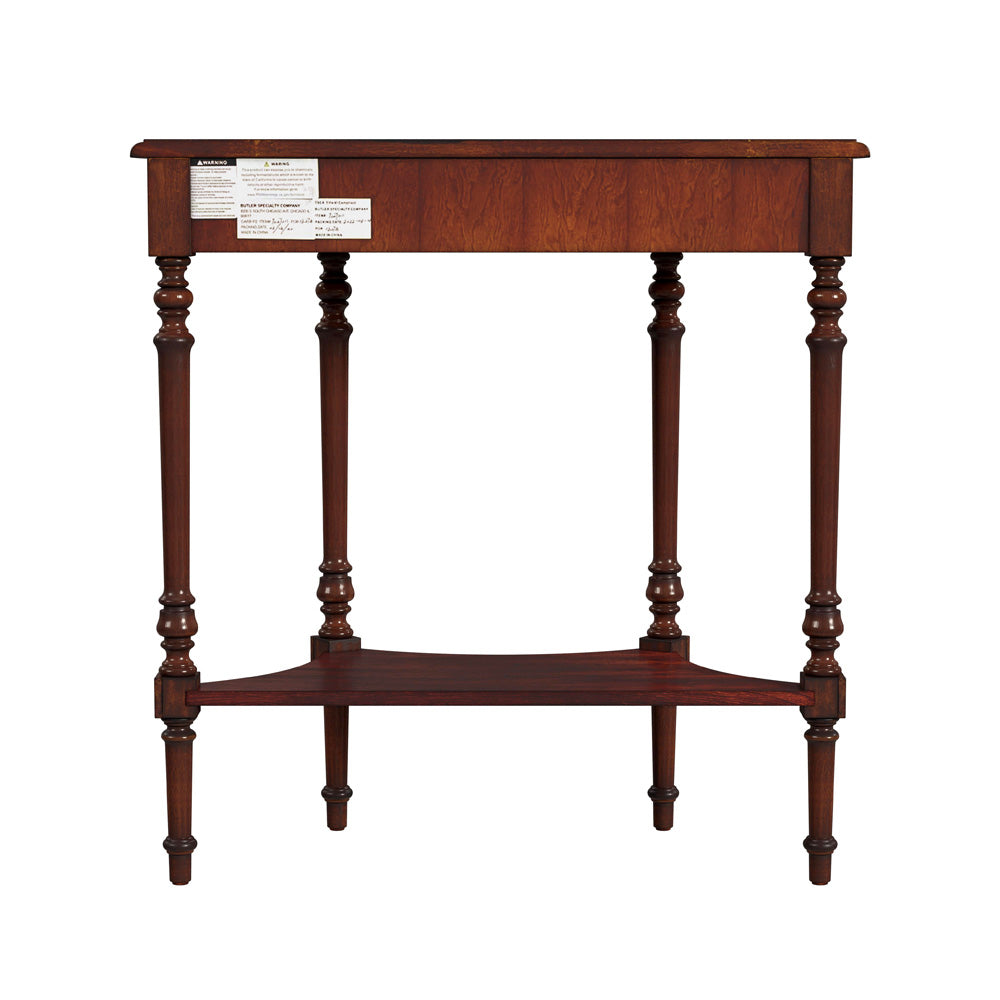 Butler Specialty Company - Danelle 30 in. W Demilune Wood Console Table with Lower Shelf, Dark Brown - 7027024