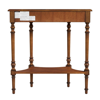 Butler Specialty Company - Danelle 30 in. W Demilune Wood Console Table with Lower Shelf, Medium Brown - 7027011