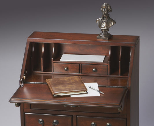 Butler Specialty Company - Danforth 25.5 in. W Rectangular Wood 7 Drawer Secretary, Dark Brown - 2118024