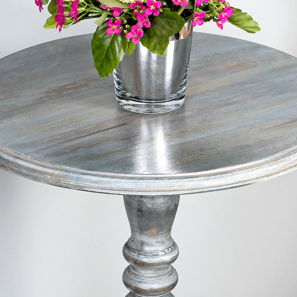 Butler Specialty Company - Artifacts - Dani 16 in. W Round Wood Pedestal Side Table, Gray - 2265290