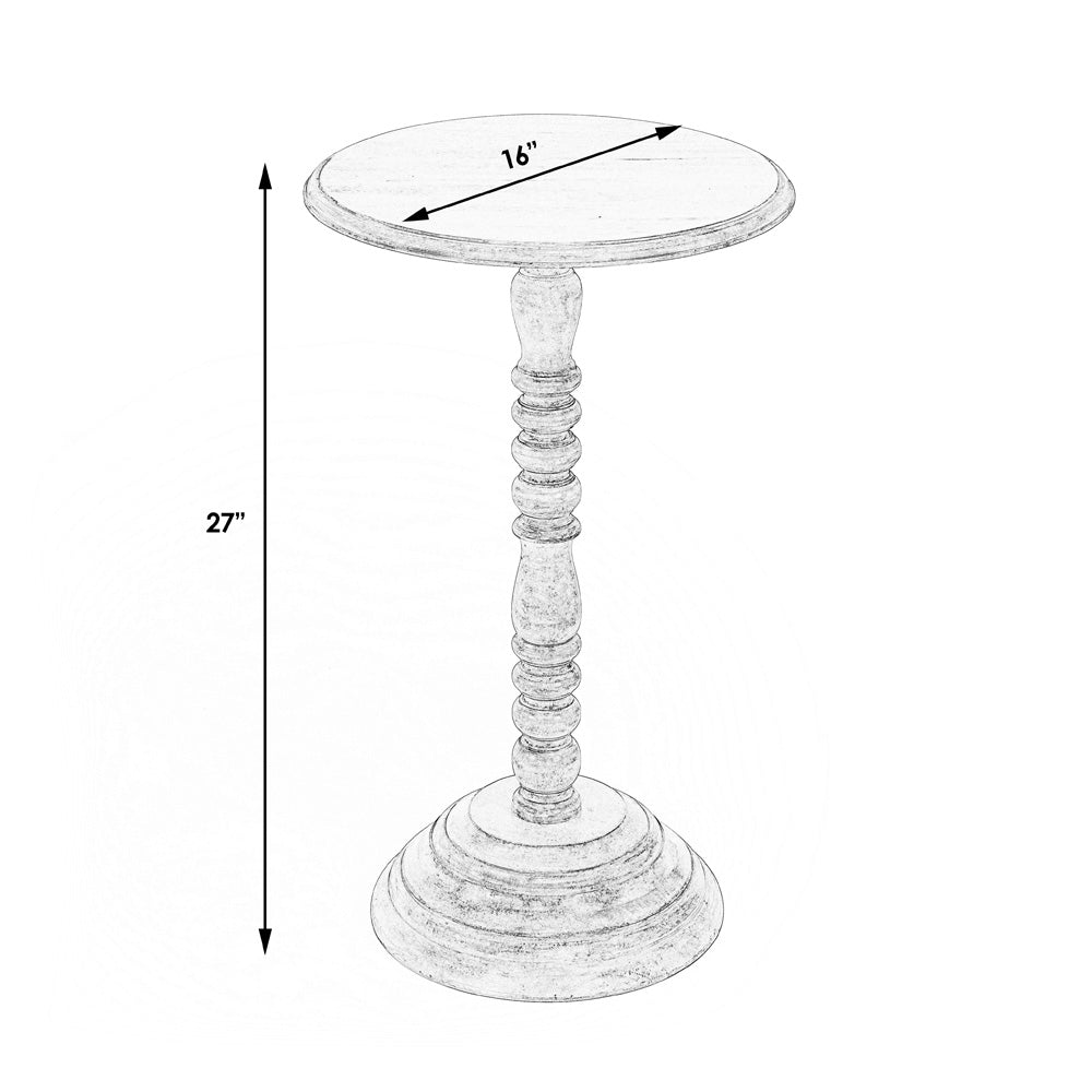 Butler Specialty Company - Artifacts - Dani 16 in. W Round Wood Pedestal Side Table, Gray - 2265290