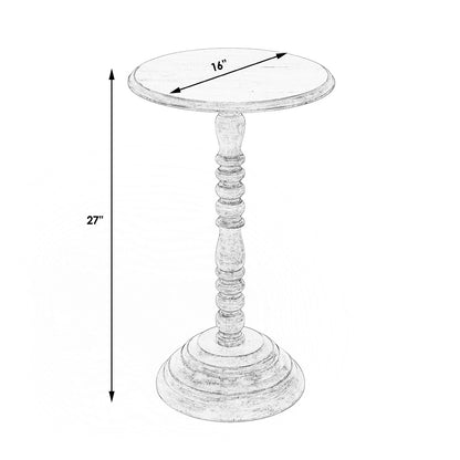 Butler Specialty Company - Artifacts - Dani 16 in. W Round Wood Pedestal Side Table, Gray - 2265290