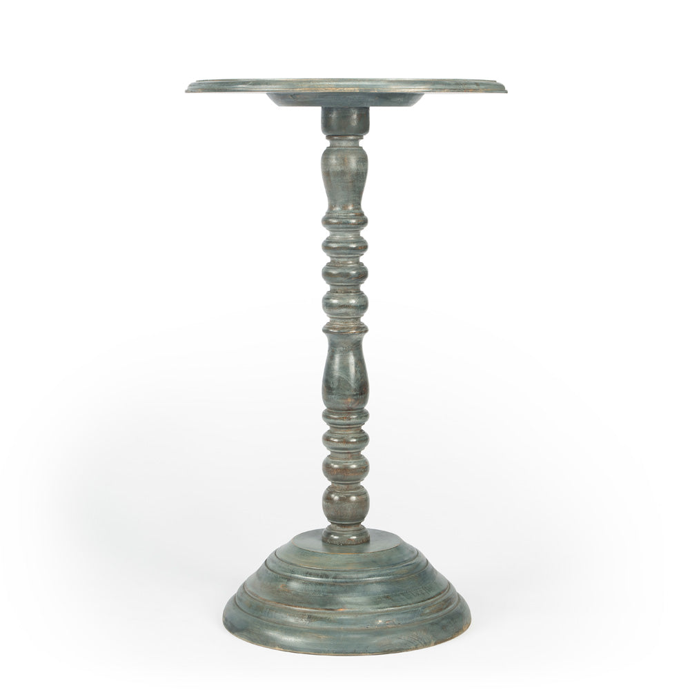 Butler Specialty Company - Artifacts - Dani 16 in. W Round Wood Pedestal Side Table, Gray - 2265290