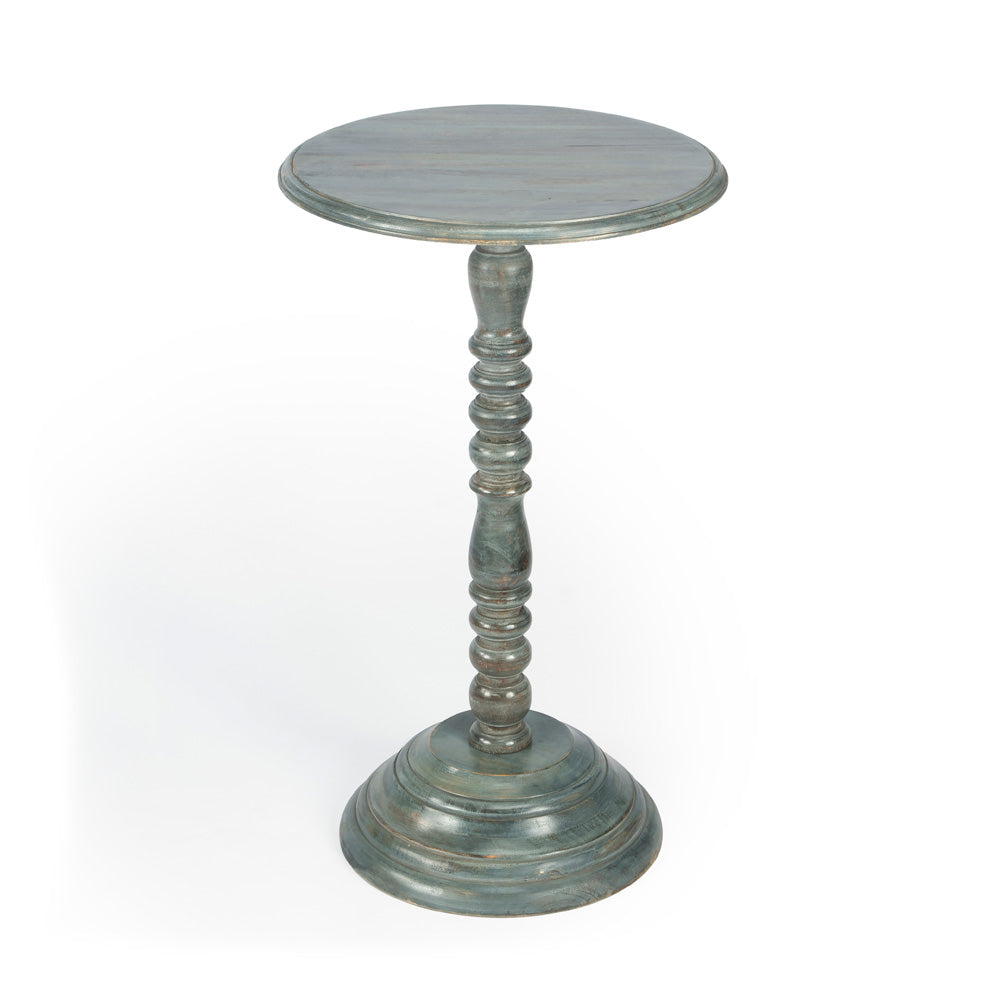 Butler Specialty Company - Artifacts - Dani 16 in. W Round Wood Pedestal Side Table, Gray - 2265290