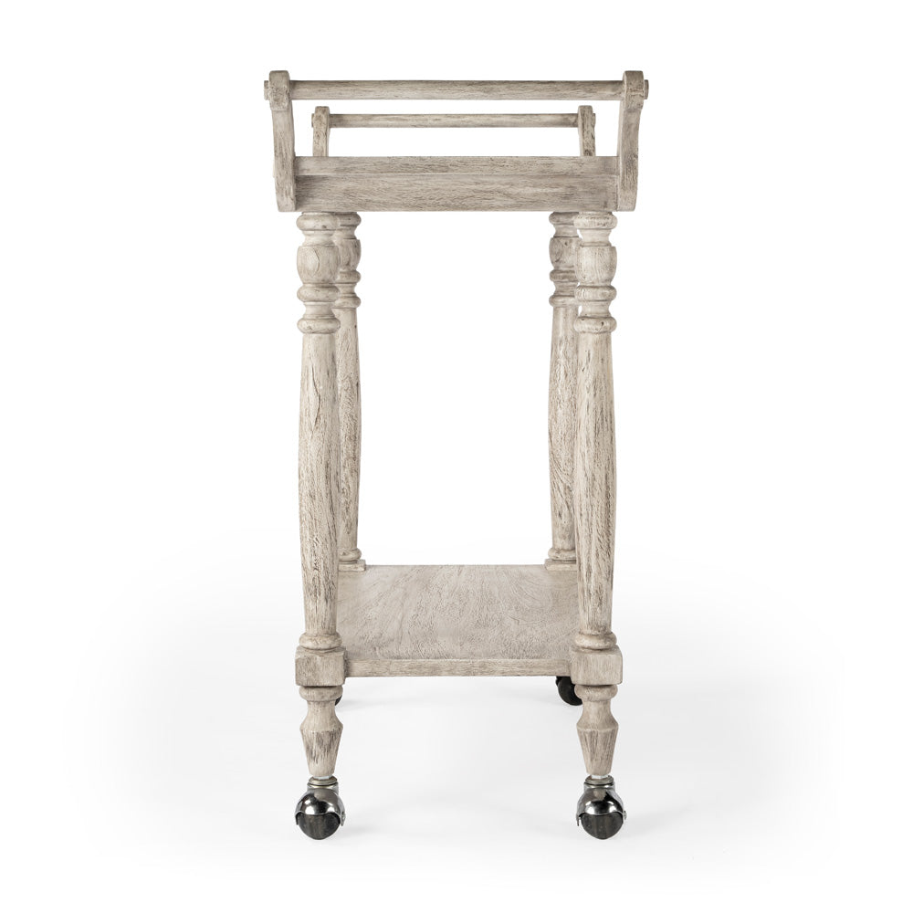Butler Specialty Company - Danielle 30 in. W Rectangular Marble & Wood 2 Tier Bar Cart, Gray - 5518329