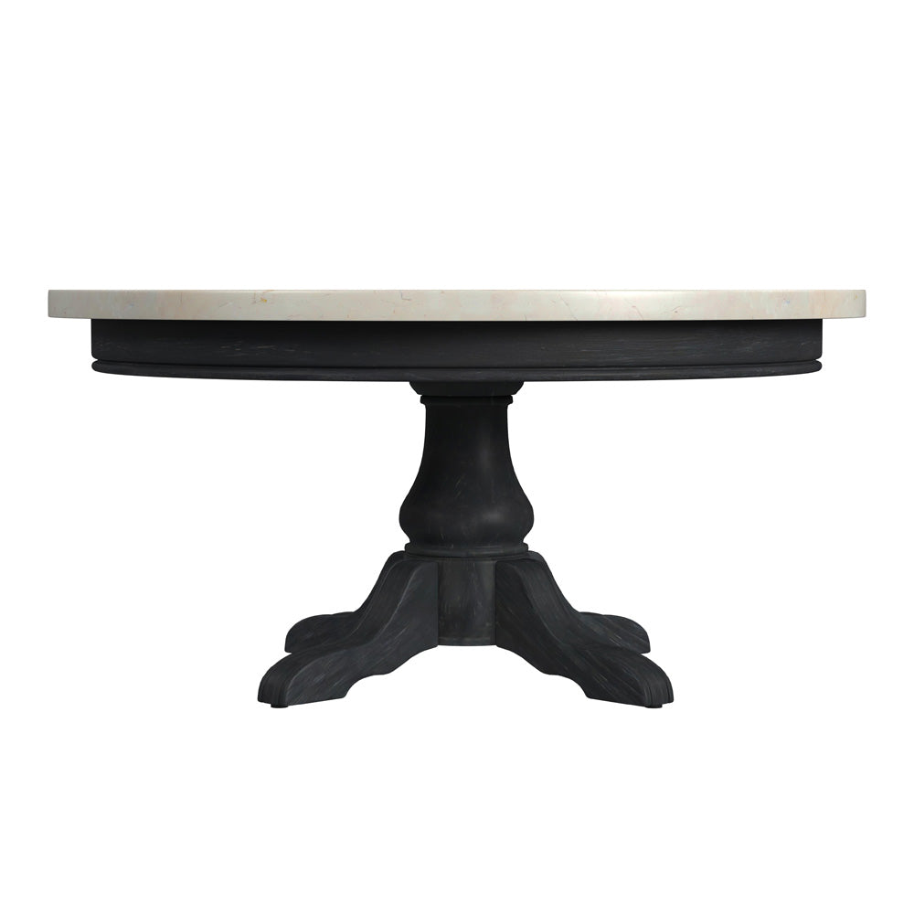 Butler Specialty Company - Danielle 38 in. W Round Marble & Wood Coffee Table, Black - 5516432