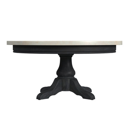 Butler Specialty Company - Danielle 38 in. W Round Marble & Wood Coffee Table, Black - 5516432
