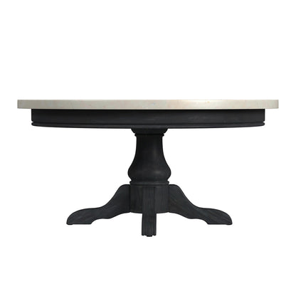 Butler Specialty Company - Danielle 38 in. W Round Marble & Wood Coffee Table, Black - 5516432