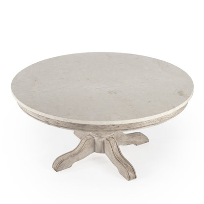 Butler Specialty Company - Danielle 38 in. W Round Marble & Wood Coffee Table, Gray - 5516329