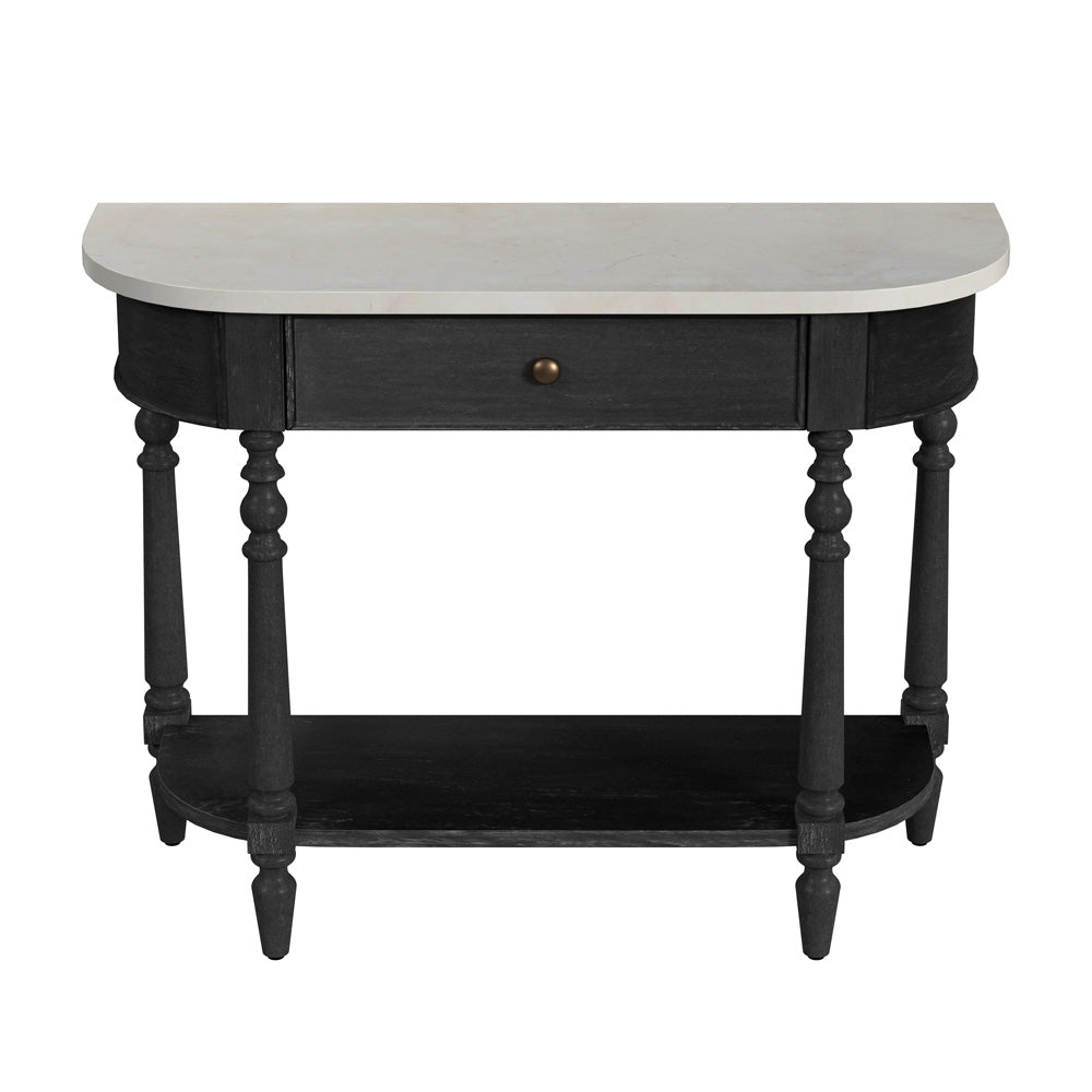 Butler Specialty Company - Danielle 40 in. W Rectangular Marble & Wood 1 Drawer Console Table, Black - 5517432