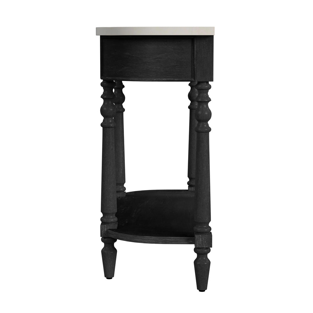 Butler Specialty Company - Danielle 40 in. W Rectangular Marble & Wood 1 Drawer Console Table, Black - 5517432