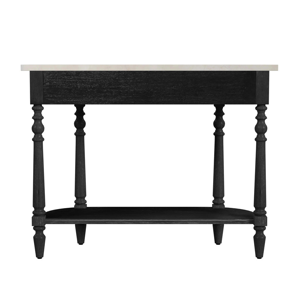 Butler Specialty Company - Danielle 40 in. W Rectangular Marble & Wood 1 Drawer Console Table, Black - 5517432