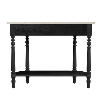Butler Specialty Company - Danielle 40 in. W Rectangular Marble & Wood 1 Drawer Console Table, Black - 5517432