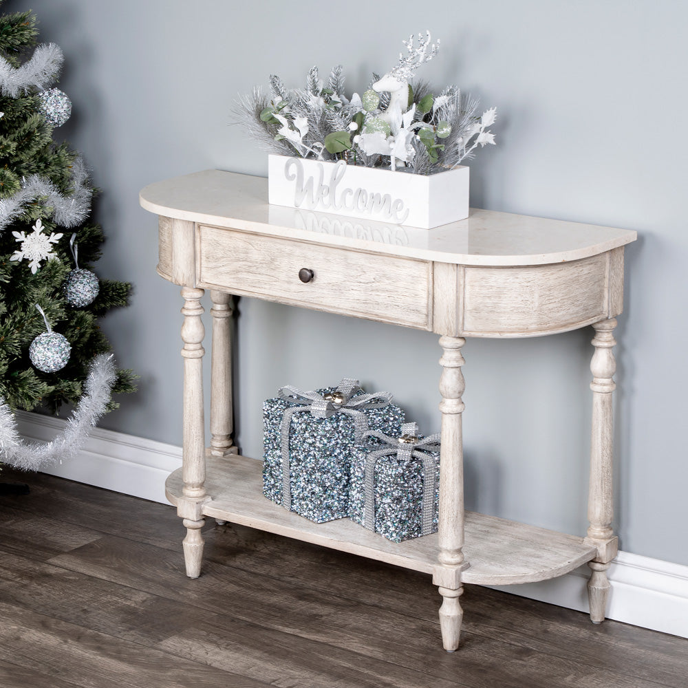 Butler Specialty Company - Danielle 40 in. W Rectangular Marble & Wood 1 Drawer Console Table, Gray - 5517329