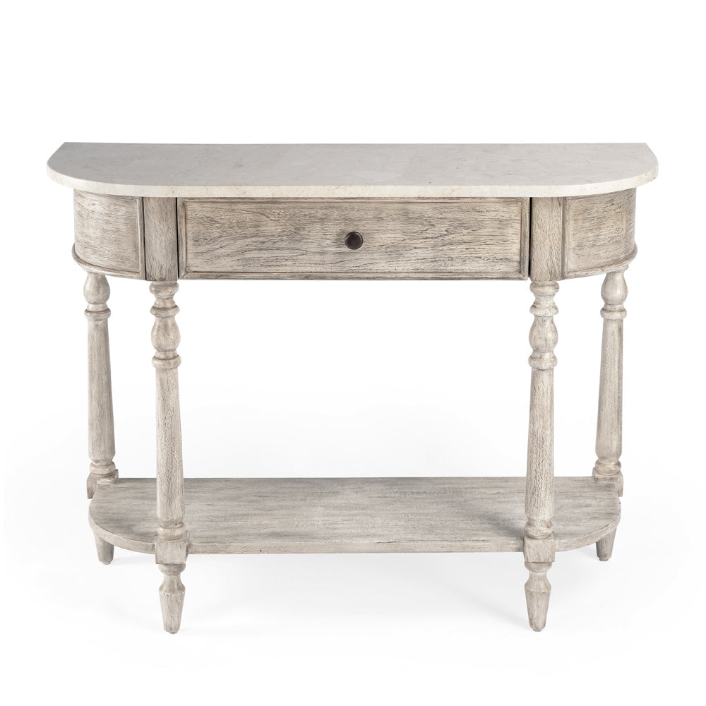 Butler Specialty Company - Danielle 40 in. W Rectangular Marble & Wood 1 Drawer Console Table, Gray - 5517329