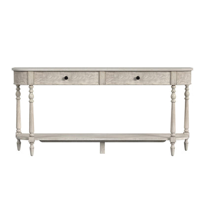 Butler Specialty Company - Danielle 65 in. W Demilune Marble & Wood 2 Drawer Console Table, Gray - 5691329
